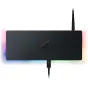 Razer Thunderbolt 4 Dock Chroma su RGB apšvietimu, prijungtas per Thunderbolt 4 kabelį, turintis elegantišką juodą dizainą ir 10 įvairiapusius portus, skirtus geresniam PC ir Mac prijungimui.