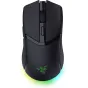 Razer Cobra HyperSpeed bevilkio žaidimų pelė juoda spalva iš viršaus su RGB apšvietimu ir apšviestu Razer logotipu