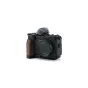 Tilta retro kameros dėklas Canon PowerShot V1 su raudonmedžio rankena ir švelnus vėjo apsaugos ekranas ant karštos pėdos adapterio