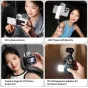 Ulanzi DG01 Kubo mini LED šviesos prietais su šaltuoju padu montuotas ant kameros, skirtas švelniai 5600K dienos šviesos apšvietai vaizdo ir fotografijai