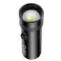 Ulanzi LM01 10W LED fotografijos šviestuvas su reguliuojama RGB spalvų temperatūra, atviras lęšis ir uždegta LED panelė
