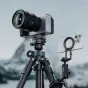 Ulanzi MA50 magnetinis telefonų laikiklis su statyvinio adapteriu ant statyvo, sujungtas su telefonu ir žibinto ratu, idealus video ir fotografijoms