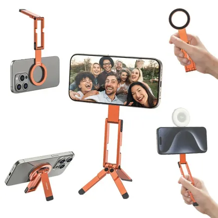 Ulanzi MA60 Foldable Magnetic Phone Tripod Orange - Compact, lightweight, 14N 