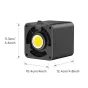 Ulanzi ML100RGB 100W nešiojamas RGB LED vaizdo šviesa su priekine COB LED, aušinimo šerdis ir matmenimis kompaktiškam profesionaliam apšvietim