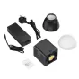 Ulanzi ML100RGB 100W nešiojamojo RGB LED video šviesos komplektas su maitinimo adapteriu, šviesos difuzoriumi, atspindikliu ir vartotojo instrukcija