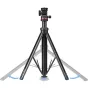 Ulanzi MT-80 automatiškai atsidarančiojo statyvo komplektas su išskleisti kojomis, dviguba pan/tilt galva ir sustiprintu pagrindu stabiliam fotografavimui ir vaizdo įrašymui