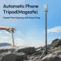 Ulanzi MT85 MagSafe automatinis telefonų statyvas baltas, rankų nemokamas išvyniojimas su magnetiniu telefono tvirtinimu, tinkamas lauko selfių ir vlogų kūrimui ant akmeninio paviršiaus