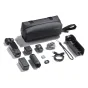 Ulanzi PK-04 nešiojamasis maišas su DJI Osmo Pocket 3 priedais: stabilizatorius, mikrofonas su perdaviku, kabeliai ir apsaugos dangteliai, idealiai tinka kompaktiškam saugojimui.