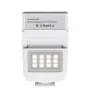Ulanzi SL03 Spark Lite fotošviesos blyksnis baltos spalvos: priekis su įmontuotomis LED lemputėmis ir informacija apie bateriją.