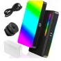 Ulanzi VIJIM VL120 RGB LED vaizdo šviesa juoda su apšviestu RGB spektru, OLED ekranu, valdymo rankenėlėmis, USB-C įkrovimo kabeliu, šaltakojinėms montuojamų adapteriu ir difuzoriumi įkomplektuota