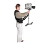 Varizoom GT vienarankis stabilizatorius su ergonominiu diržu ir su 3-asimi gimbalo sistema, įmontuotu 5 colų monitoriumi ir preciziškai balansuojamu dantratu stendu, skirtas profesionalioms kameroms iki 98 kg