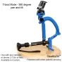 VariZoom StealthyGo stabilizatorius stovyklos režimu su 360 laipsnių sukimu ir kėlimu, pritaikytas GoPro kamerai arba mobiliam telefonui iki 1,1 kg, su lengvu aliuminio ir kompozitinės medžiagos konstrukcija.