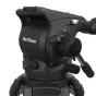VariZoom VZFH100 100mm skystis šarnyrinė fotografijos stativo galva su reguliuojamais drag mygtukais pan ir kinkimo kontrolei, teleskopine rankena ir suderinamumu su kameromis iki 10 kg