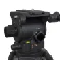 VariZoom VZFH100 100mm skystojo galvos su pan ir tilt reguliuojamais rankenėles, pusrutulio montavimu ir teleskopine rankena, skirta sklandžiam kamerų judėjimui iki 10 kg