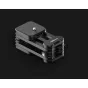 EdelKrone SliderAIR PRO bevėžlių motorizuota kameros slidė su 15 kg nešmenų talpa, susuktas vaizdas, rodantis keturių rankenų mechanizmą ir tvirtą CNC aliuminio konstrukciją