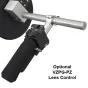 VariZoom VZJIBGRIP kampinio tvirtinimo rankena su galimybe prijungti VZPG-PZ objektyvo valdymą, skirta kamerų jib sistemoms, turinti ergonomišką rankeną ir tvirtą metalinį ilgtį