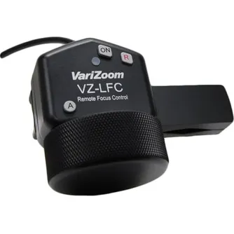 VariZoom VZ-LFC nuotolinis fokuso valdymo įrenginys Canon C100/C300 su aliuminio fokuso rankena, ON/OFF jungikliu, įrašo indikatoriumi ir guminėmis rankenomis.