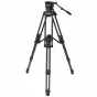 Varizoom VZTKC100C profesionalus vaizdo statyvas su FH100 skystuoju galva ir anglies pluošto kojomis, išskleistas stabilumo ir lygios kameros palaikymo pasiekimui iki 10 kg