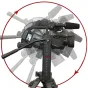 Varizoom VZZG Zero Gravity panirimo-kreipimo galva su Canon kamera, demonstruojanti itin sklandų 360 laipsnių sukimąsi ir ekstremalius pasvirimo kampus profesionaliam vaizdo kūrimui
