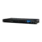 Blackmagic Design Ethernet Switch 820 priekis su 100G ir 10G prievadams SMPTE-2110 IP vaizdo maršrutavimui, su intuityviu LCD ekranu ir meniu valdymu