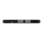 Blackmagic Design SDI Expander 8x12G galinė panelė su 8 abipusiais 12G-SDI BNC jungtimis, dviem 100G Ethernet jungtimis SMPTE-2110 IP ryšiams ir rezerviniais maitinimo įėjimais.