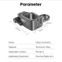 MOVMAX Blade Arm Hoop Connector pilkos aliuminio lydinyje su pirštinele užsakinamas patikimai montuoti transporto priemonėse, su tiksliomis dimensijomis (53,2 mm ilgis, 34 mm plotis, 23,9 mm aukštis) ir techniniu brėžiniu su nur