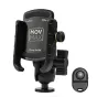 MOVMAX Blade Arm telefonų laikiklis su 1/4-20 rutulio galva ir silikono įdėklu, skirtas saugiai laikyti 60-89 mm telefonus, su Bluetooth nuotolinio valdymo pultu, idealus važiavimo vaizdo įrašymui