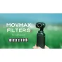 MOVMAX specialiųjų efektų filtro rinkinys DJI Pocket 3 kamerai su 4 ir 8 kampų žvaigždžių efekto filtrais bei mėlynojo juostos efektu, skirtas dinamiškam nakties filmavimui.