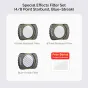 Movmax specialiųjų efektų filtro komplektas DJI Pocket 3 su 4 taškų žvaigždžių, 8 taškų žvaigždžių ir mėlynu juostų filtru – aukštos kokybės magnetiniai objektyvo priedai kinematografiniams šviesos efektams