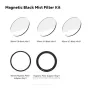 Vaxis VFX 95mm magnetinis juodo miglos filtrų komplektas su trim difuzijos stiprumo lygmenimis (1/8, 1/4, 1/2) ir magnetiniais adapteriniais žiedais greitam objektyvo tvirtinimui