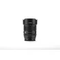 Viltrox AF 35mm F1.8 II FE objektyvas Sony E-mount kameroms su juodu skydiniu, rodomas priekis ir šoninis vaizdas su diafragmos ir fokuso žiedais