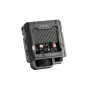Viltrox Spark Z3-S pilkos TTL blykstės atidarytos galinės dalies vaizdas su atvira schemos lentele ir maitinimo jungikliais 110V/220V