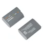 ZGCINE BT-BLK22 2400mAh pilkos akumuliatorius Panasonic LUMIX kameroms (GH7, GH6, GH5 II) - priekinis ir galinis vaizdas su įkrovimo indikatoriumi