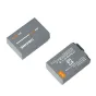 ZGCINE BT-EL25 1280mAh ličio jonų baterija Nikon kameroms - priekinis ir galinis vaizdas su techninėmis specifikacijomis
