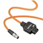 ZGCINE D-Tap į 4-pin mini XLR galios kabelis su atvirkščio įjungimo LED žymeniu, 60 cm oranžinis nailono apvyniotas kabelis