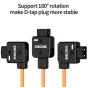 ZGCINE D-Tap į 4-pin mini XLR maitinimo kabelis su 180 laipsnių sukimosi jungtimi ir atvirkščio įsikišimo LED žymekliu, skirtas TVLogic monitoriams, 60 cm pluoštinė nailono virvelė