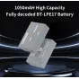 ZGCINE BT-LPE17 1050mAh visiškai dekoduota Canon baterija su greitu įkrovimu, 8 sluoksnių sauga ir pilna suderinamumu su Canon EOS R ir M serijų kameromis