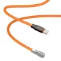 ZGCINE USB-C prie BMPCC kabelis su tvirtu oranžiniu apvalku, 60 cm ilgio, patikima USB-C PD įvestis ir stabilus 9-12V/2A maitinimas Blackmagic Pocket Cinema Camera kameroms