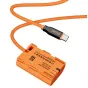 ZGCINE USB-C į LPE6 dydžio akumuliatorių kabelis su 60 cm oranžiniu pintu kabeliu, užtikrinantis stabilų 8V maitinimą kameroms