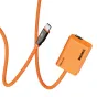 ZGCINE USB-C į NP-FW50 dubliaus baterijos kabelis su oranžine pleištine, USB-C jungtis ir dubliaus baterijos adapteris stabiliai 8V maitinimui kameroms