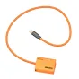 ZGCINE USB-C į NP-FW50 dublio baterijos kabelis su oranžiniu NP-FW50 jungčiu ir male jungtimi patikimam kameros maitinimui