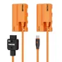 ZGCINE USB-C į NPF dummy baterijos kabelio jungtys su DT-NPF ir PD-NPF adapteriais, 60 cm oranžinis kabelis nuolatiniam maitinimui kameroms ir NPF įrenginiams