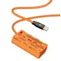 ZGCINE USB-C į NPF dummy baterijos kabelis su 60 cm oranžiniu pintu kabeliu ir apsauginiu NPF bloku patikimam energijos tiekimui kameroms