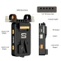 ZGCINE VM-VP3 V-montavimo plokštė su USB-C PD išvestimi, trimis 14.8V D-TAP išvestimis ir BPU portu kamerų įrangai