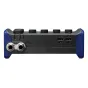 Zoom AMS-44 garso sąsaja užpakalinė pusė su 4 XLR/TRS kombinuotais įėjimais, garsio kontrolės rankenėlėmis ir ausinių išėjimais muzikos įrašymui ir transliacijai