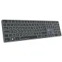 Bežiedinė klaviatūra LogicKeyboard Dyslexie TITAN su Dyslexie šriftu, ANSI išdėstymu, Bluetooth ir USB jungtimi, apšviestais chiclet klavišais ir titano pilko aliuminio korpusu.