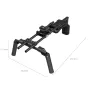 SmallRig peties stabilizatoriaus komplektas klasikinėje versijoje 4480B su dvigubais 15 mm strypais, ergonomiškomis peties ir nugaros pagalvėlėmis bei Arca-Swiss greito atlaisvinimo plokštele stabiliam peties kameros montavimui
