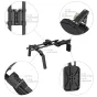 SmallRig petiesių sistema Classic 4480B su detaliais 15 mm dvigubo stiebo vaizdais, sriegiais ir ergonomišku petiesių pagalvėmis