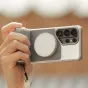 Tilta Khronos Lite Samsung Galaxy S26 Ultra sidabrinis korpusas su moduline valdymo rankena ir magnetine nugarine plokštele mobiliajam filmavimui