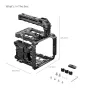 SmallRig modulinis kameros PYXIS 6K/12K kėdė su SSD palaikymu ir suderinamumu su DJI Focus Pro - pilnas montavimo vaizdas su matmenimis